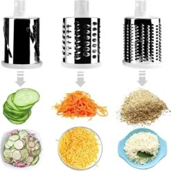 Groentesnijder - Rasp & Kaasrasp - Multifunctioneel - Keukensnijder - Vaatwasser Bestendig - Inclusief 3 Opzetstukken -wit/groen -Merkloos Winkel 1194x1200 9