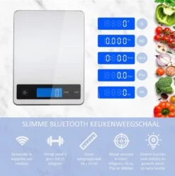 Hermanos® Digitale Precisie Keukenweegschaal - Weegschaal Keuken - 1 Gr Tot 15 Kg - Tarra Functie - Bluetooth Met Voedingsapp - Incl. Batterijen - RVS -Merkloos Winkel 1195x1200 24