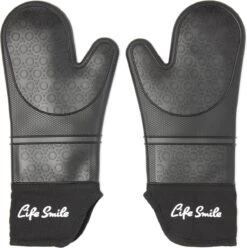 Ovenwanten - 2 Stuks - Bescherming Tot 230 °C - Zwart - Siliconen - Flexibel -Merkloos Winkel 1197x1200 1