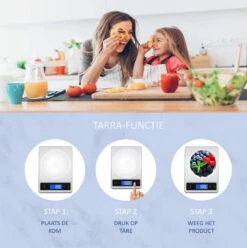 Hermanos® Digitale Precisie Keukenweegschaal - Weegschaal Keuken - 1 Gr Tot 15 Kg - Tarra Functie - Bluetooth Met Voedingsapp - Incl. Batterijen - RVS -Merkloos Winkel 1197x1200 40