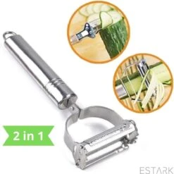 ESTARK® Dunschiller - Julienne & Groenteschiller - Groentesnijder - Uiensnijder - Spiraalsnijder - Juliennerasp - Juliennesnijder - Sliertensnijder - Multifunctionele Groenten Schiller Aardappel Schiller - Dunschiller RVS 29 ESTARK® Dunschiller - Julienne & Groenteschiller - Groentesnijder - Uiensnijder - Spiraalsnijder - Juliennerasp - Juliennesnijder - Sliertensnijder - Multifunctionele Groenten Schiller Aardappel Schiller - Dunschiller RVS -Merkloos Winkel 1198x1200 35