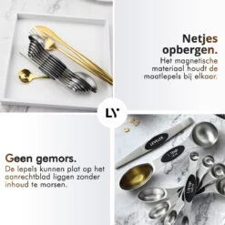 8-Delige Magnetische Maatlepel Set RVS - Measuring Cups And Spoons - Maatschepjes - Vast & Vloeibaar -Merkloos Winkel 1198x1200 48