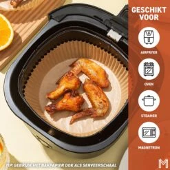 MENSMUNDI® Airfryer Bakpapier XL En XXL - Wegwerpbakjes - Gratis Kookboek (E-book) - 20 Tot 23 Cm - 100 Stuks -Merkloos Winkel 1198x1200 66