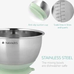 Navaris Roestvrijstalen Mengkom - Set Van 2 Kommen Met Deksel - Antislip Keukenschalen - Mintgroen 12 Navaris Roestvrijstalen Mengkom - Set Van 2 Kommen Met Deksel - Antislip Keukenschalen - Mintgroen -Merkloos Winkel 1198x1200 67