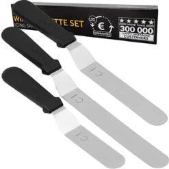 Chefarone Patisserie Set Van 3 - Glaceermes - Taart Spatel - Paletmes Taartschraper - Spatel Voor Taart - Vaatwasserbestendig