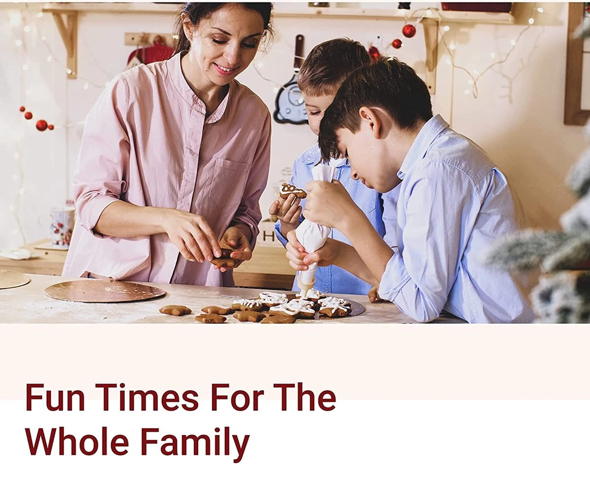 Premium Spuitzak Set Van 6 - Grote Herbruikbare Spuitzak Van Katoen, Vaatwasserbestendig Met Geschenkverpakking, 6 Roestvrijstalen Spuitmonden, Adapter, Reinigingsborstel En E-book Met Tips Van Kitchtic. 5 Premium Spuitzak Set Van 6 - Grote Herbruikbare Spuitzak Van Katoen, Vaatwasserbestendig Met Geschenkverpakking, 6 Roestvrijstalen Spuitmonden, Adapter, Reinigingsborstel En E-book Met Tips Van Kitchtic. - Afbeelding 5