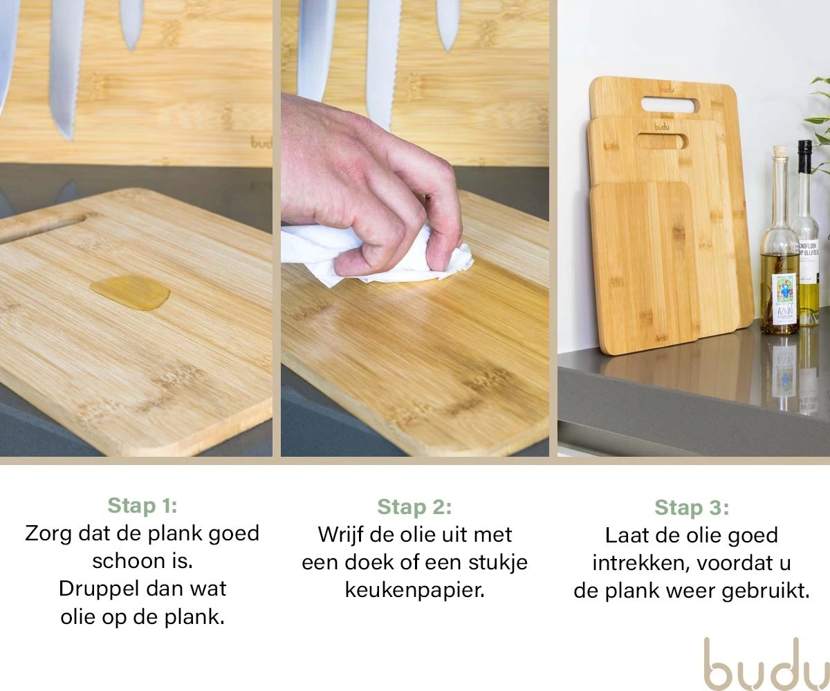 Budu Onderhoudsolie Bamboe Of Houten Snijplanken - Druivenpitolie - 100 Ml - Olie 2 Budu Onderhoudsolie Bamboe Of Houten Snijplanken - Druivenpitolie - 100 Ml - Olie - Afbeelding 2