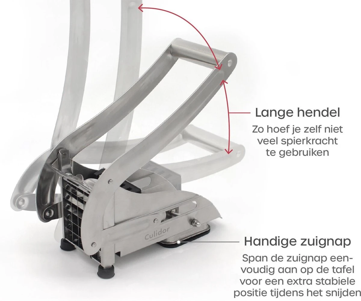 Culidor Frietsnijder - Patatsnijder - Fritessnijder - RVS - 2 Snijvormen 2 Culidor Frietsnijder - Patatsnijder - Fritessnijder - RVS - 2 Snijvormen - Afbeelding 2