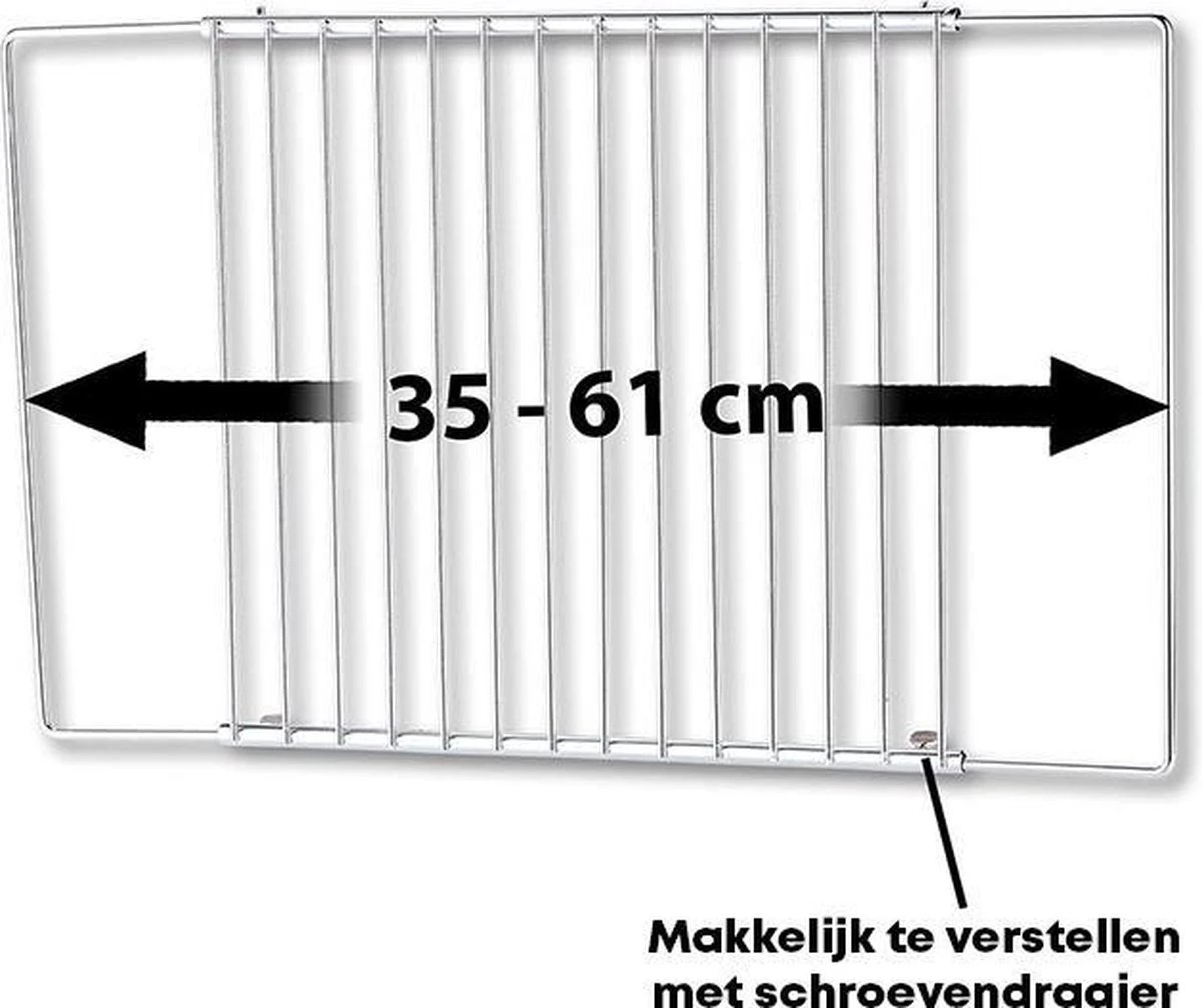 YUGN Oven Pakket – Universeel Rooster En Bakplaat Enorm Verstelbaar – Recept Voor Maken Van Heerlijke Gerechten - Met Gratis E-Book En Bakkwast -3 X 33 X 37-52 Cm 11 YUGN Oven Pakket – Universeel Rooster En Bakplaat Enorm Verstelbaar – Recept Voor Maken Van Heerlijke Gerechten - Met Gratis E-Book En Bakkwast -3 X 33 X 37-52 Cm - Afbeelding 11
