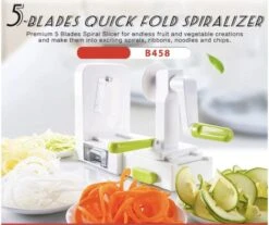 Merkloos Premiumful ® - Multifunctionele Spiraalsnijder Met Zuignap - Inclusief 5 Verschillende Snijbladen - Opvouwbaar - BPA Vrij -Merkloos Winkel 1200x1008 7