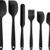 Merkloos Silliconen Spatel Set Van 6 Stuks - Koken En Bakken - Pannenlikker - BPA Vrij - Spatels - Kwast - Kwastje