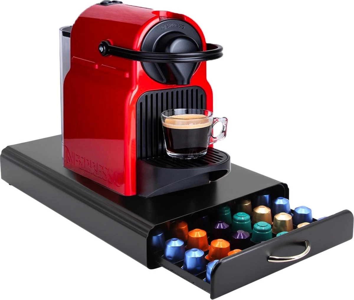 Luxe Capsule Houder Met Lade - Espresso Koffie Pad En Cups Houder - 60 Capsules 1 Luxe Capsule Houder Met Lade - Espresso Koffie Pad En Cups Houder - 60 Capsules