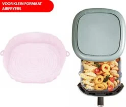 Consumerce® Siliconen AirFryer Mandje Roze Small (16cm) – AirFryer Accesoires – AirFryer Bakjes Siliconen – AirFryer Siliconen Bakje – AirFryer Bakpapier Siliconen – AirFryer Bakje – AirFryer Bakvorm Siliconen – Heteluchtfriteuse
