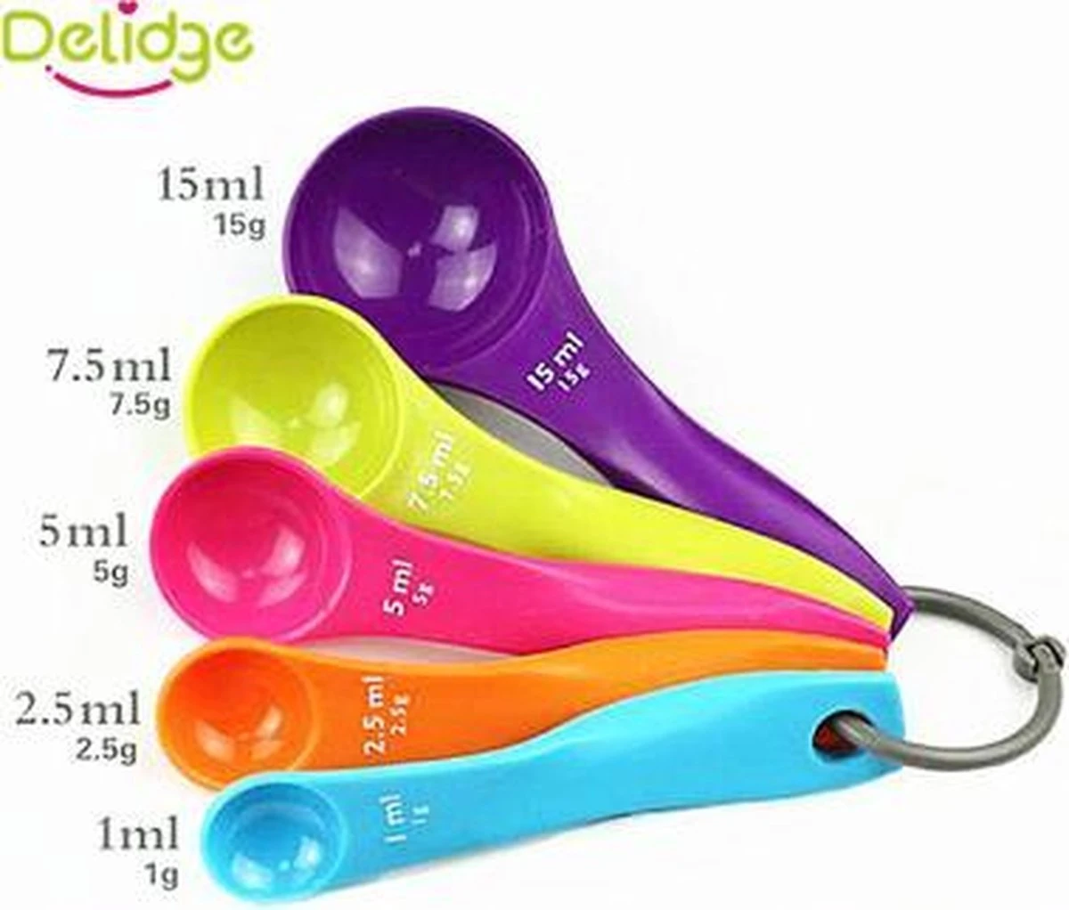 Merkloos Delidge Maatlepels ML & Gram - Maatlepel - Maatschepjes - 5 Delig 1 Merkloos Delidge Maatlepels ML & Gram - Maatlepel - Maatschepjes - 5 Delig