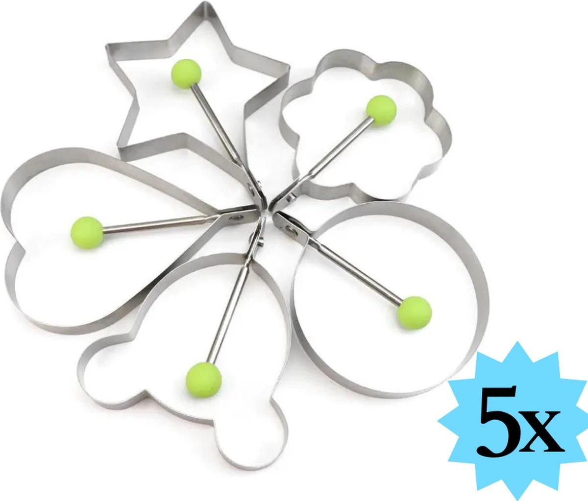 Merkloos Bwa Commerce Ei Ringen Set 5-delig - Ei Bakvorm - Poffertjesvorm - Ei Ring - Ei Vormpjes Bakken - Eierkoker - Eivorm - Eiring 5 Merkloos Bwa Commerce Ei Ringen Set 5-delig - Ei Bakvorm - Poffertjesvorm - Ei Ring - Ei Vormpjes Bakken - Eierkoker - Eivorm - Eiring - Afbeelding 5