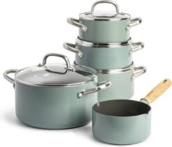 GreenPan Mayflower Pannenset - 5-delig - Lichtblauw - Inductie - PFAS-vrij