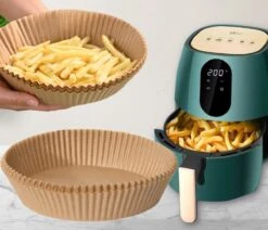 AirFryer Wegwerpbakjes XXL - Tot 220º - Olie Afstotend - AirFryer Bakpapier 50 Stuks - 23CM