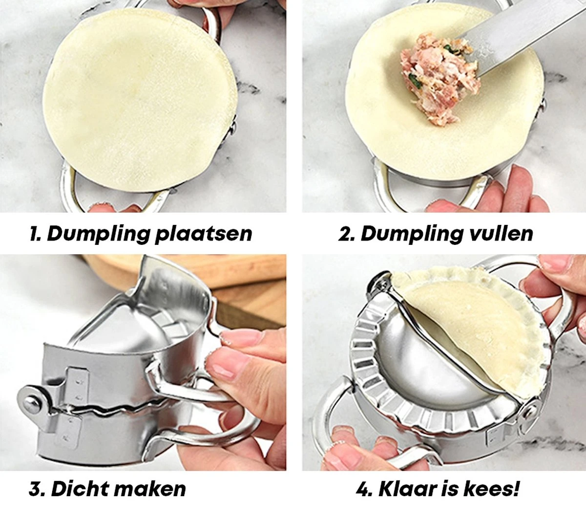 YUGN Dumpling Maker Set Van 3 Formaten En Inclusief Siliconenmat - Als Ravioli Maker Pastei Maker Empanade Maker Te Gebruiken - Ravioli Vorm - Cadeau Tip 5 YUGN Dumpling Maker Set Van 3 Formaten En Inclusief Siliconenmat - Als Ravioli Maker Pastei Maker Empanade Maker Te Gebruiken - Ravioli Vorm - Cadeau Tip - Afbeelding 5