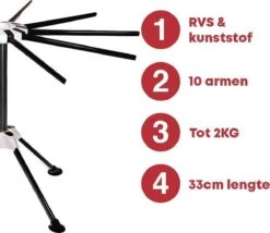 YUGN Pasta Droogrek RVS En Pastarek Inklapbaar - Pasta Droger Voor Oa Spaghetti En Is Vaatwasserbestendig - Met Gratis E-Book - Ruim 10 Armen Van 19 Cm En Hoogte Van 32cm - Cadeau Tip 20 YUGN Pasta Droogrek RVS En Pastarek Inklapbaar - Pasta Droger Voor Oa Spaghetti En Is Vaatwasserbestendig - Met Gratis E-Book - Ruim 10 Armen Van 19 Cm En Hoogte Van 32cm - Cadeau Tip -Merkloos Winkel 1200x1042 4