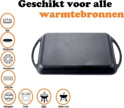 Kicinn Grillplaat - Gietijzer - Geëmailleerd - Incl. Accessoires - Ø 33 X 21.8 Cm (LxB) -Merkloos Winkel 1200x1045 1
