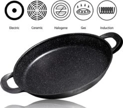 CUILINA Paella Pan 40 Cm– Duitse GREBLON Antiaanbaklaag Marmer Coating - Voor Inductie En Alle Warmtebronnen - Met Afneembare Siliconen Handvatten. -Merkloos Winkel 1200x1048 1