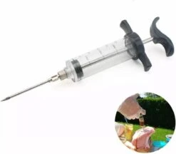 Marinade Injectiespuit - ZWART - Marinade Injector - Garneerspuit Injectiespuit Voor Vlees En BBQ - Met RVS Naald - 30ML