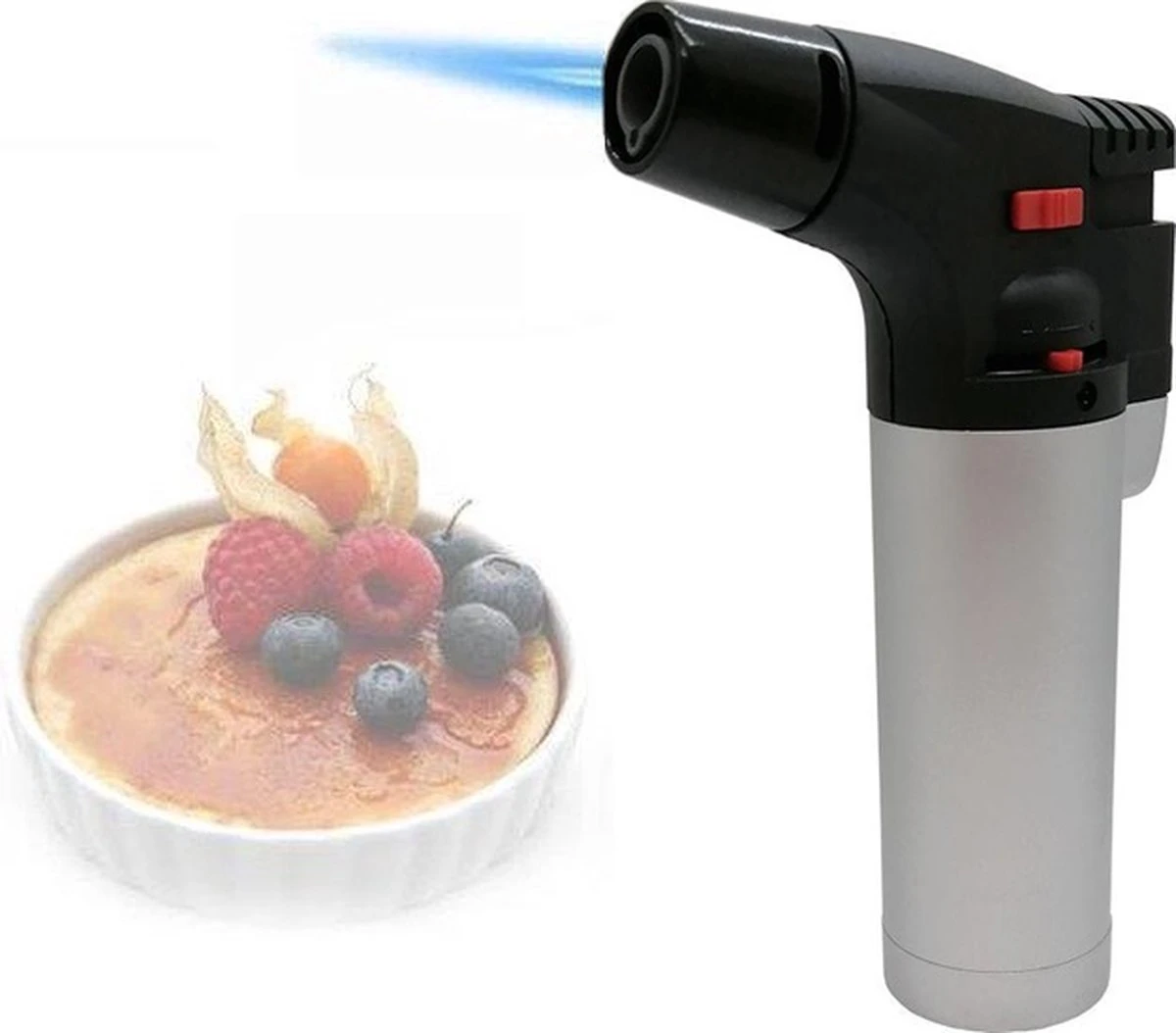 Crème Brûlée Brander - Aansteker - Gasbrander - Zwart 1 Crème Brûlée Brander - Aansteker - Gasbrander - Zwart