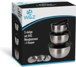 W&Z® Mengkommen Met Deksel - Beslagkom RVS - Siliconen Bodem - 12-delig - Stapelbare Saladekommen - Luchtdichte Deksels - Verstelbare Raspen - Mengkom RVS Met Maataanduiding - Spatel - Garde -Merkloos Winkel 1200x1059 8