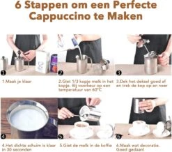 DOWO® - Melkopschuimer Handmatig - RVS - 400 Ml - Melkschuimer - Vaatwasserbestendig - Barista - Melkkan - Hittebestendige Bodem - Inductie -Merkloos Winkel 1200x1060 13