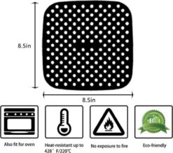 Merkloos Bakmat Airfryer - Herbruikbaar – Bakpapier Airfryer - Anti Aanbakmat - Vierkant - Airfryer Mat - Grilmat - Luchtfriteuse - Airfryer Accessoires - Perspicuas Mat -Merkloos Winkel 1200x1065 10