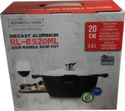 Royalty Line - Marble Soep/braadpan - Met Glazen Deksel Zwart - 20 CM. RL-BS20ML -Merkloos Winkel 1200x1074 2