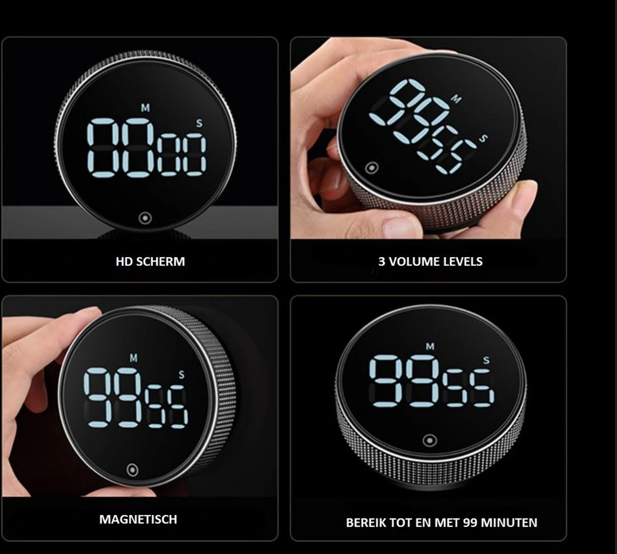 Merkloos Digitale Kookwekker Zilver Van METU-Online - Smart Timer - LED Display - Magnetisch Met Handige Draaiknop - Barbecue Kookwekker Magneet - BBQ Wekker 7 Merkloos Digitale Kookwekker Zilver Van METU-Online - Smart Timer - LED Display - Magnetisch Met Handige Draaiknop - Barbecue Kookwekker Magneet - BBQ Wekker - Afbeelding 7