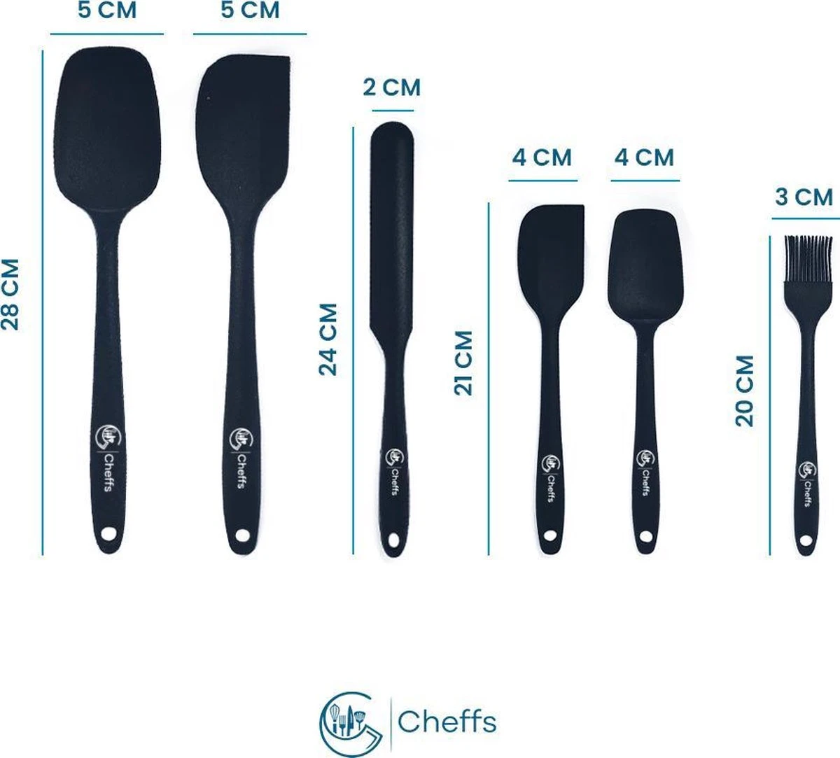 Cheffs® 6-delige Spatelset – Pannenlikker – Vaatwasserbestendig – Pottenlikker – Hittebestendig 7 Cheffs® 6-delige Spatelset – Pannenlikker – Vaatwasserbestendig – Pottenlikker – Hittebestendig - Afbeelding 7