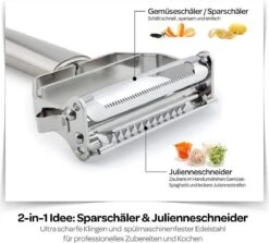 IGOODS Dunschiller Roestvrijstalen 2-in-1 Julienne Dunschiller Perfect Voor Wortel Aardappel Meloen Gadget Groente Fruit -Merkloos Winkel 1200x1083 6