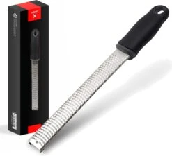 HGMD® Handrasp Lang - Rasp - Citroenrasp - Kaasrasp - Gemberrasp - Knoflookrasp - Smalle Lange Rasp - RVS Rasp - Inclusief Borstel