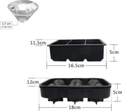 Luxe IJsblokvormen - Set Van 2 - 6 Grote Ronde Ijsballen En 6 Vierkante Ijsblokken - Voedselveilig Siliconen - Zwart 13 Luxe IJsblokvormen - Set Van 2 - 6 Grote Ronde Ijsballen En 6 Vierkante Ijsblokken - Voedselveilig Siliconen - Zwart -Merkloos Winkel 1200x1091 7