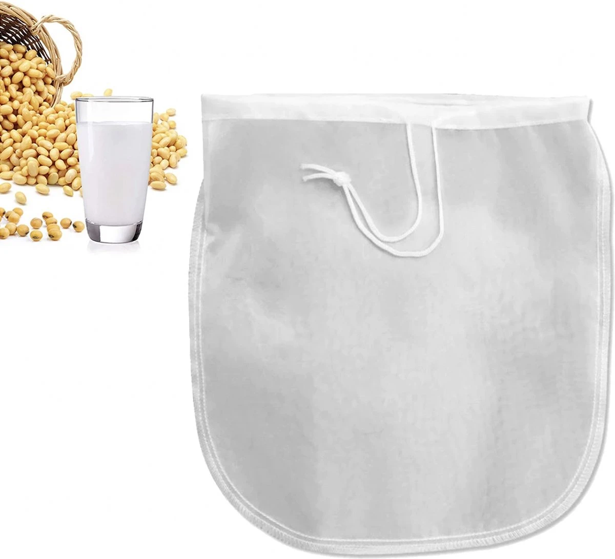 Merkloos Kaasdoek - Passeerdoek - Neteldoek - Passeerzeef- Notenmelkzak - Zeefdoek - 15x20 Cm 1 Merkloos Kaasdoek - Passeerdoek - Neteldoek - Passeerzeef- Notenmelkzak - Zeefdoek - 15x20 Cm