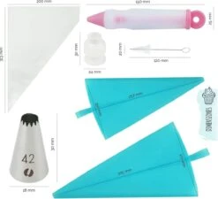 Int!rend 59-delige Spuitzakken Set Met 42 Genummerde RVS Spuitzakken, 2 Siliconenzakjes, 10 Spuitzakken, Reinigingsborsteltje, Decoratieve Spuit En Brochure -Merkloos Winkel 1200x1092 10