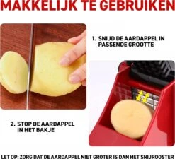 Merkloos Frietsnijder - Patatsnijder - Groentesnijder - Roestvrijstalen Snijrooster - Raspen, Schillers & Snijders - Rood -Merkloos Winkel 1200x1092 3