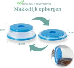 Magnetron Deksel Ø 27CM- Inklapbaar Vergiet - Multifunctionele Schaal - BPA Vrij - Blauw Transparant -Merkloos Winkel 1200x1096 15