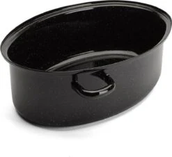 Emalia Geëmailleerde Braadpan Met Deksel 7L - Braadslede - Bakpan - Grillpan - Emaille - Zwart -Merkloos Winkel 1200x1099 2