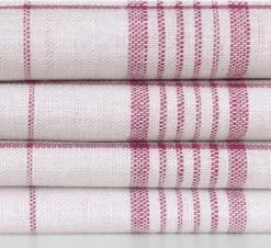 Treb Horecalinnen Glasdoeken 4 Stuks Wit Met Rode Lijnen 70x70cm - Treb Towels -Merkloos Winkel 1200x1100