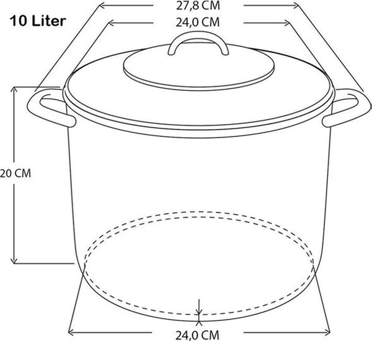 Haushalt Soeppan Met Glazen Deksel - 10 Liter- RVS 5 Haushalt Soeppan Met Glazen Deksel - 10 Liter- RVS - Afbeelding 5