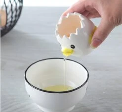 Merkloos Eierscheider | Eigeel Scheider | Ei Scheider | Kip - Wit/Geel