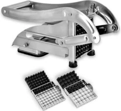 Merkloos RVS Frietsnijder - Patatsnijder - Twee Messen - Professioneel - Roestvrijstaal