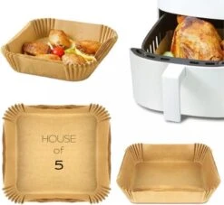 Airfryer Bakpapier - Wegwerpbakjes - 20 Tot 22cm - Airfryer Accessoires - 100 Stuks