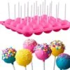 Siliconen Cakepop Bakvorm - Pop Cake Maker - 20 Gaatjes - Inclusief 20 Stokjes