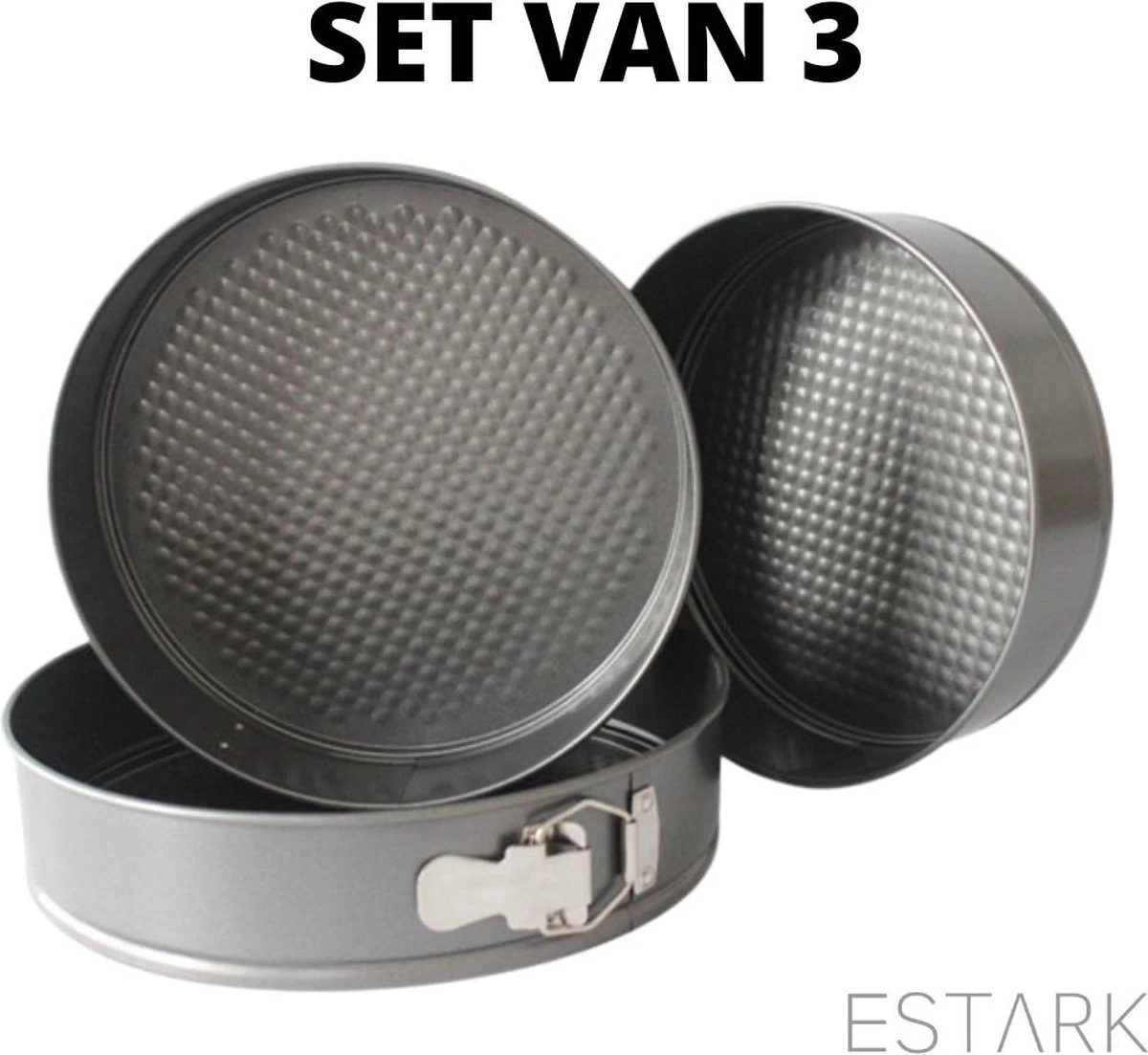 ESTARK® 3-Delige Ronde RVS Oven Bakvorm - Springvorm Set - Bak Vorm Voor Oven - Bakblik Taartvorm - Voor Het Bakken Van Cake Taarten Quiche - Cakevorm - Quichevorm - Taartblik Ring Metalen Ovenvorm - Rond - Ovenbakvorm 23/26/28cm - Set Van 3 9 ESTARK® 3-Delige Ronde RVS Oven Bakvorm - Springvorm Set - Bak Vorm Voor Oven - Bakblik Taartvorm - Voor Het Bakken Van Cake Taarten Quiche - Cakevorm - Quichevorm - Taartblik Ring Metalen Ovenvorm - Rond - Ovenbakvorm 23/26/28cm - Set Van 3 - Afbeelding 9