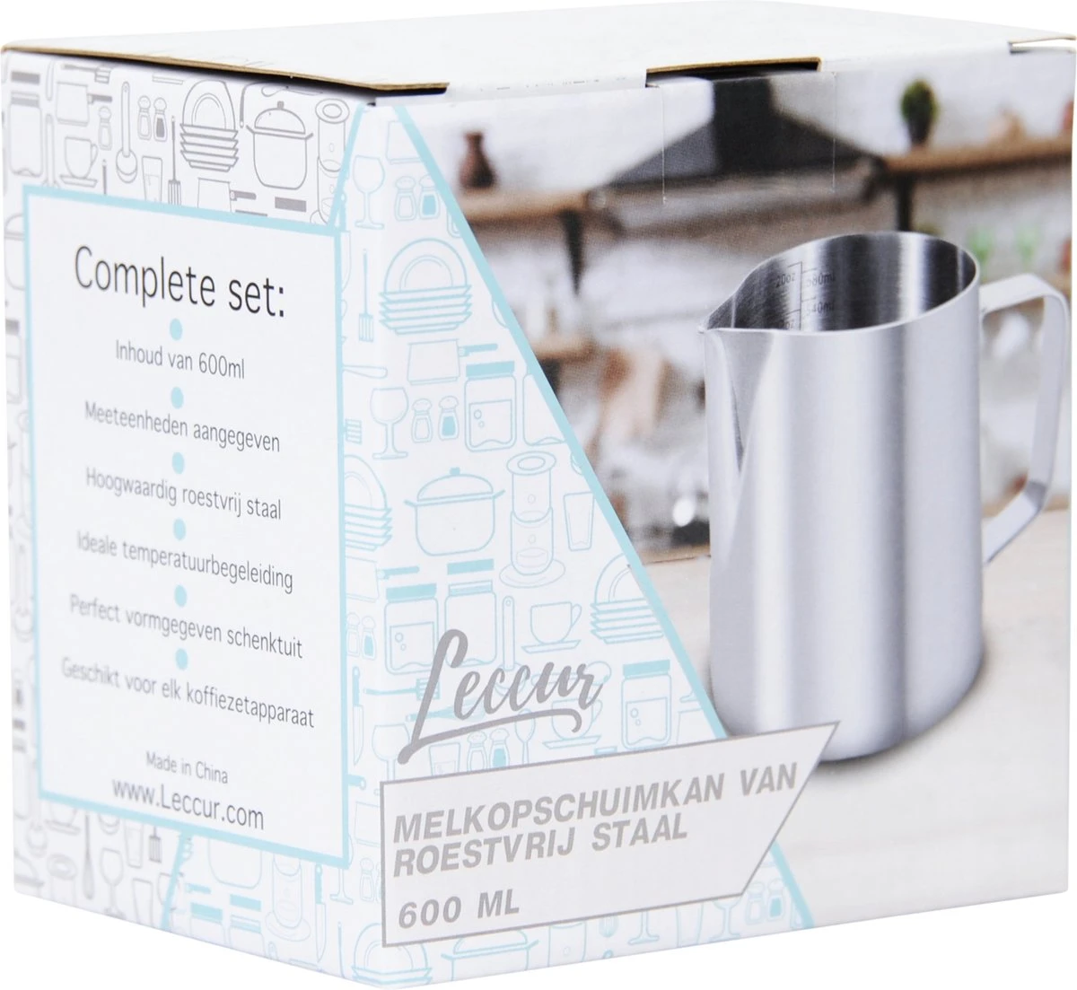 Leccur Barista Melkkan - Melkkannetje RVS - Melkopschuimkan 600ml 6 Leccur Barista Melkkan - Melkkannetje RVS - Melkopschuimkan 600ml - Afbeelding 6