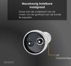 KROMS Peper En Zoutmolen Set - Peper En Zoutmolen Set Elektrisch -2 In 1 - Instelbare Maalgraad - Pepermolen - Zoutmolen - Peper En Zoutmolen Elektrisch -Merkloos Winkel 1200x1104 6